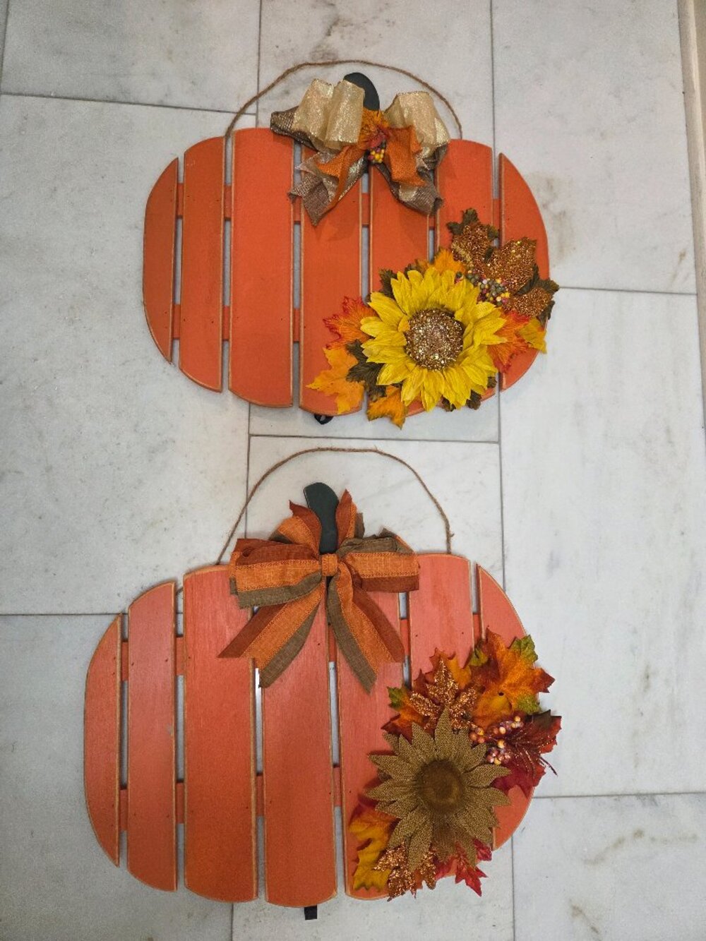 2 Pumpkin Wreaths, Fall Decor - Fall Wreaths For Front Door or Fall Decor